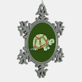 Schildkröte Schneeflocken Zinn-Ornament (Links)
