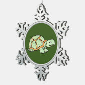 Schildkröte Schneeflocken Zinn-Ornament (Rechts)