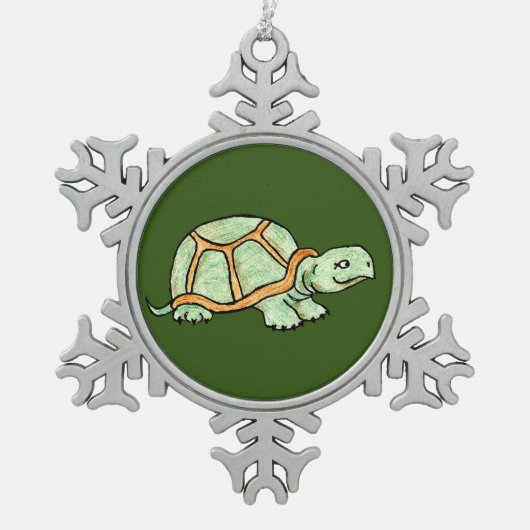 Schildkröte Schneeflocken Zinn-Ornament (Vorderseite)