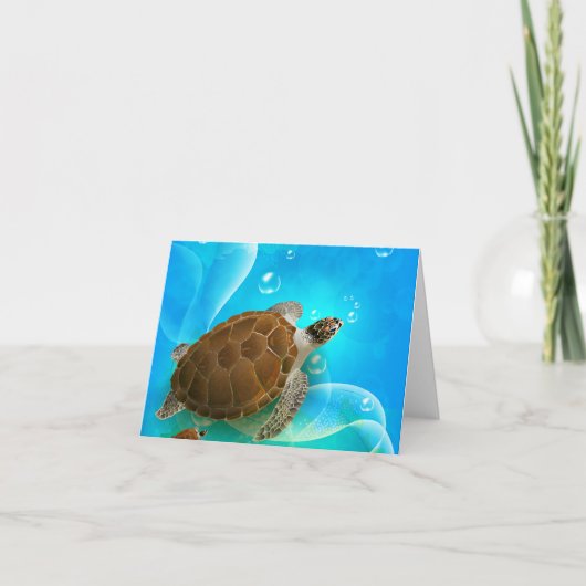 Schildkröte Schwimmen Notizkarten Karte (Vorderseite)