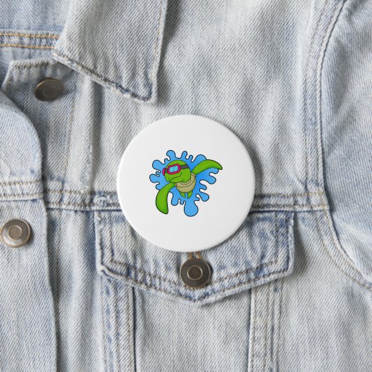 Schildkröte Schwimmen Schwimmbrille Button (Beispiel)
