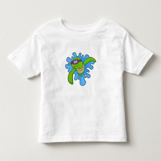 Schildkröte Schwimmen Schwimmbrille Kleinkind T-shirt (Vorderseite)