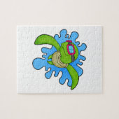 Schildkröte Schwimmen Schwimmbrille Puzzle (Horizontal)