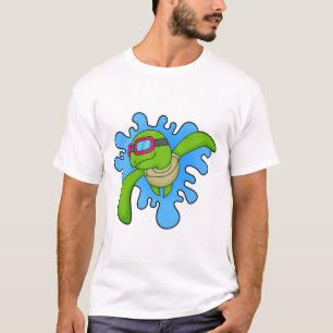 Schildkröte Schwimmen Schwimmbrille T-Shirt