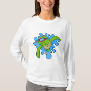 Schildkröte Schwimmen Schwimmbrille T-Shirt