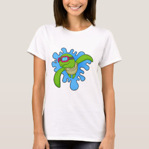 Schildkröte Schwimmen Schwimmbrille T-Shirt