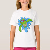 Schildkröte Schwimmen Schwimmbrille T-Shirt (Vorderseite)