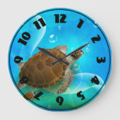 Schildkröte-Schwimmen-Uhr Große Wanduhr (Vorderseite)