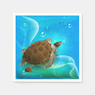Schildkröte-schwimmende Papierservietten