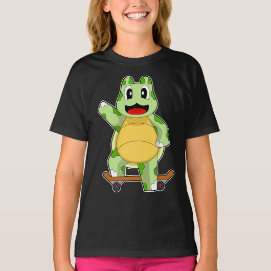 Schildkröte-Skater-Skateboard T-Shirt (Vorderseite)