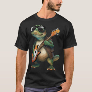 Schildkröte spielt elektrische Gitarre Tier Schil T-Shirt