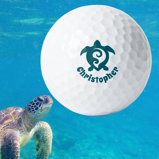 Schildkröte Stamm Maori-Stil Monogramm Name Golfball