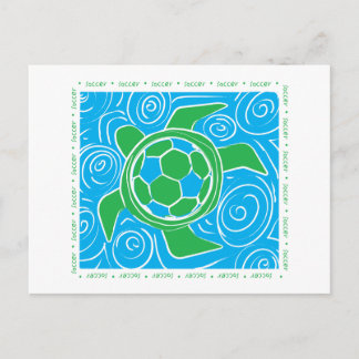 Schildkröte-Strand-Fußball Postkarte