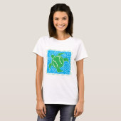 Schildkröte-Strand-Softball T-Shirt (Vorne ganz)