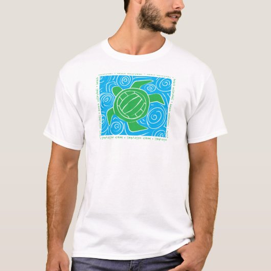 Schildkröte-Strand-Volleyball T-Shirt (Vorderseite)