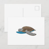 Schildkröte Surfer Surfbrett Postkarte (Vorne/Hinten)