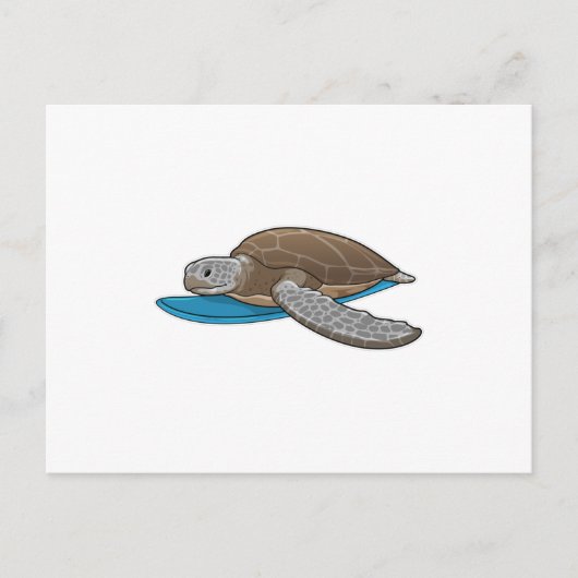 Schildkröte Surfer Surfbrett Postkarte (Vorderseite)