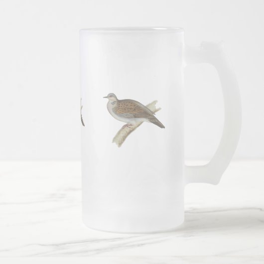 Schildkröte-Taube Mattglas Bierglas (Rechts)