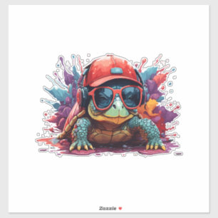Schildkröte Tier Kunst Ich cool süße Schildkröte Aufkleber