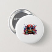 Schildkröte Tier Kunst Ich cool süße Schildkröte Button (Vorne & Hinten)