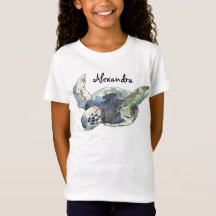 Schildkröte-Tier-T - Shirt der Mädchen