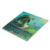 Schildkröte und die Hase-Kunst Fliese (Seite)