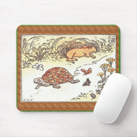 Schildkröte und die Hasen Mousepad (Mit Mouse)