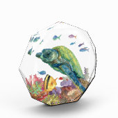 Schildkröte und Fische im Meer Fotoblock (Links)