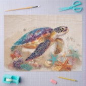 Schildkröte und Korallen-Dekupage Seidenpapier (Basteln)