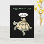Schildkröte und Schnecke Wheel! Muttertagskarte. Karte (Gelbe Blume)