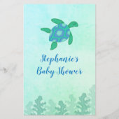 Schildkröte unter dem Baby-Duschspiel (Rückseite)