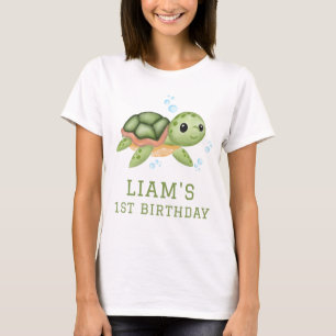 Schildkröte unter dem Meer 1. Geburtstag Eltern  T-Shirt