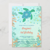 Schildkröte unter dem Meer - Einladungen zum Gebur (Vorderseite)