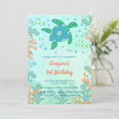 Schildkröte unter dem Meer - Einladungen zum Gebur (Stehend Vorderseite)