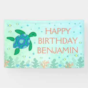 Schildkröte unter dem Meer glücklich Geburtstag Banner