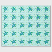 Schildkröte unter dem Meer Personalisierte Babydus Geschenkpapier (Flach)