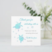 Schildkröte Unter Dem Meer Personalisierte Danke-S Dankeskarte (Stehend Vorderseite)