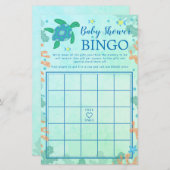 Schildkröte unter dem Sea Baby Shower Bingo Game (Vorne/Hinten)