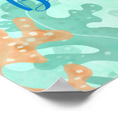 Schildkröte unter der Sea Baby Dusche Poster (Ecke)