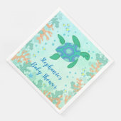 Schildkröte unter der Sea Baby Dusche Serviette (Ecke)