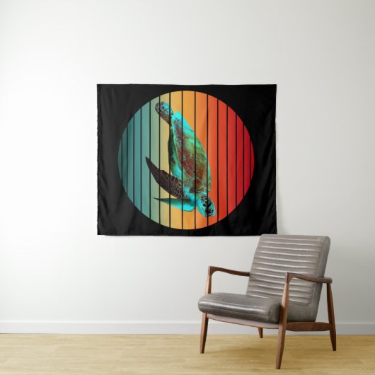 Schildkröte Vintag Wandteppich (Beispiel (Horizontal))