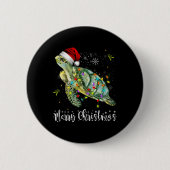 Schildkröte Weihnachtsmannmütze Frohe Weihnachtsbe Button (Vorderseite)