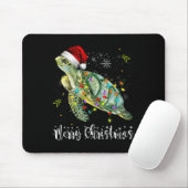 Schildkröte Weihnachtsmannmütze Frohe Weihnachtsbe Mousepad (Mit Mouse)