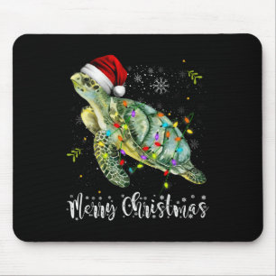 Schildkröte Weihnachtsmannmütze Frohe Weihnachtsbe Mousepad