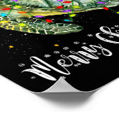 Schildkröte Weihnachtsmannmütze Frohe Weihnachtsbe Poster (Ecke)