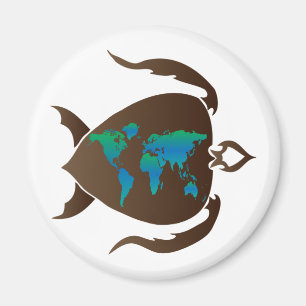 Schildkröte-Welt Magnet