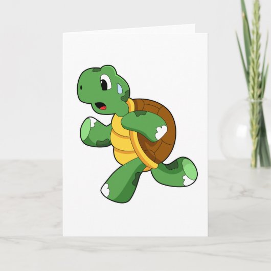 Schildkröte wie Jogger beim Laufen Karte (Vorderseite)