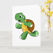 Schildkröte wie Jogger beim Laufen Karte (Gelbe Blume)