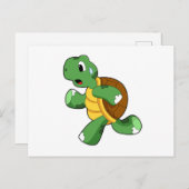 Schildkröte wie Jogger beim Laufen Postkarte (Vorne/Hinten)