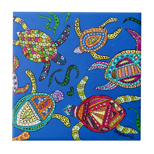 Schildkröte-Zeit Fliese (Vorderseite)